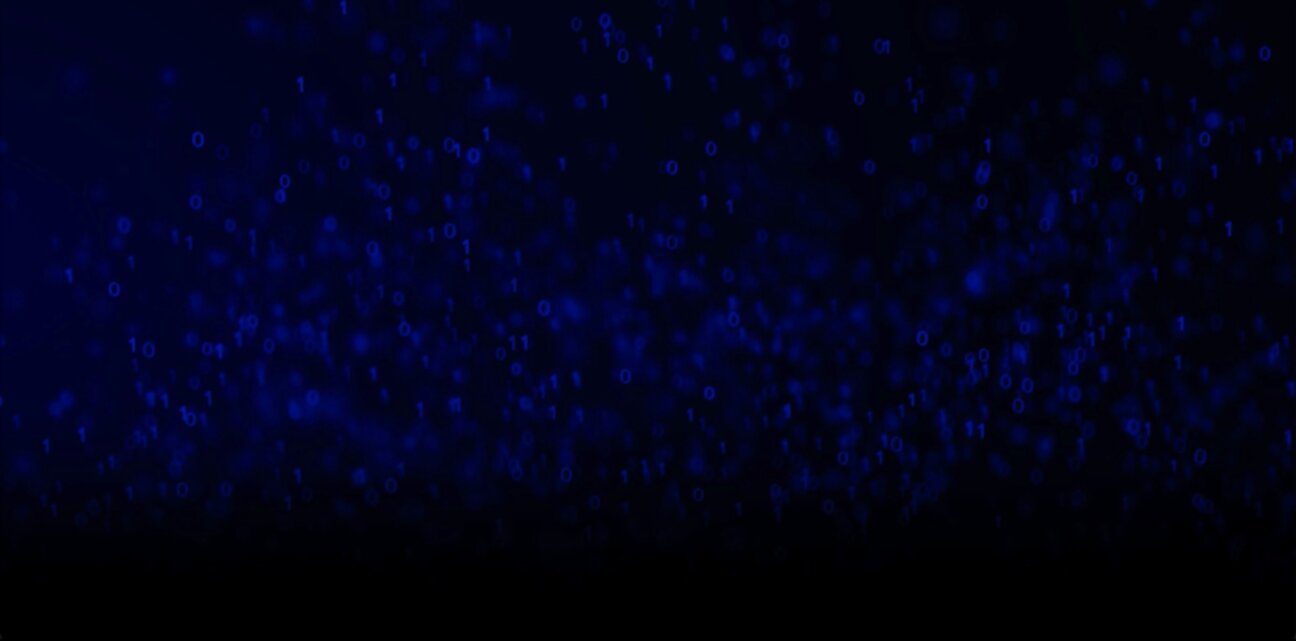 Black background with blue code