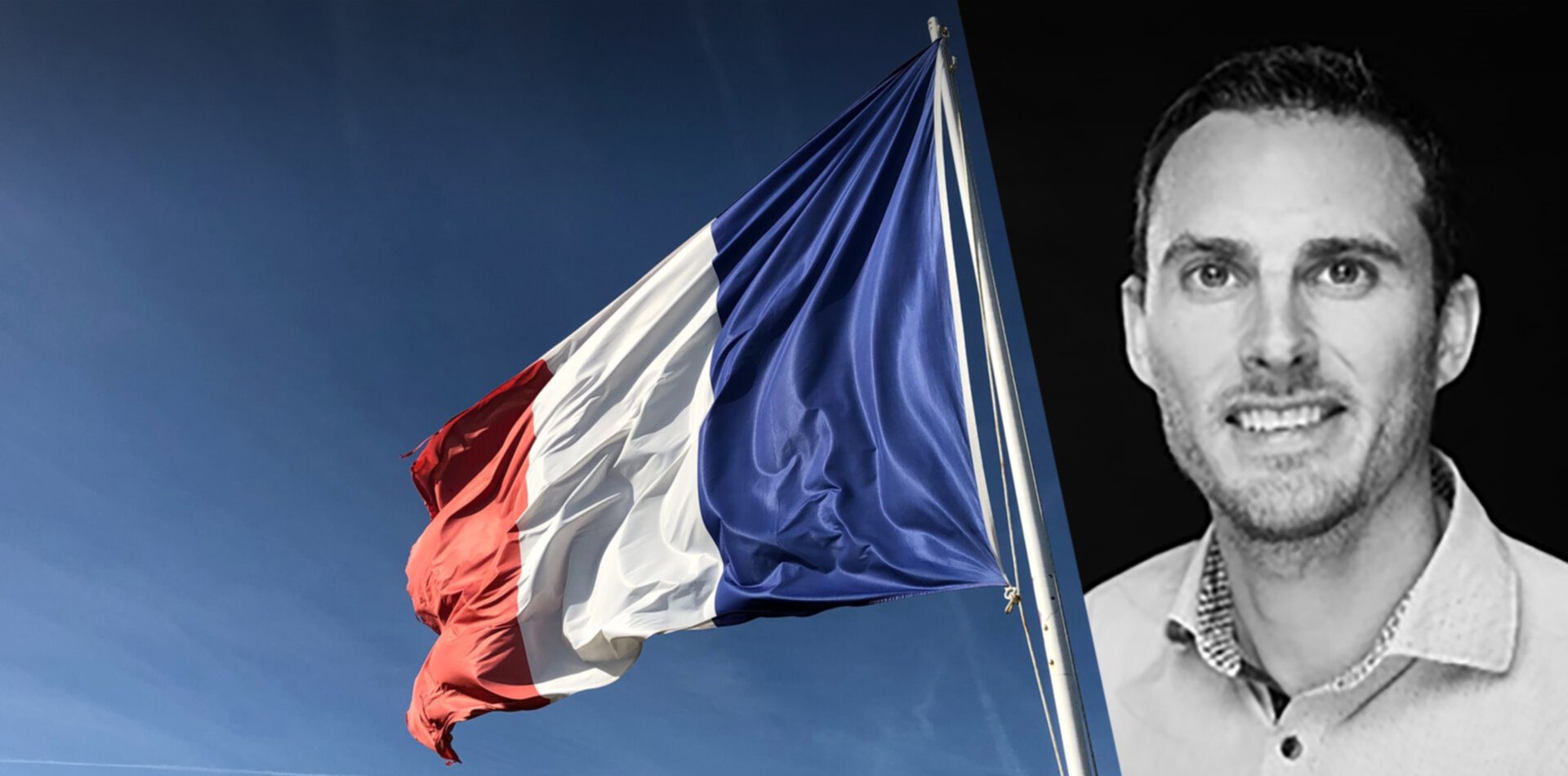 Chris Gibbons with French flag