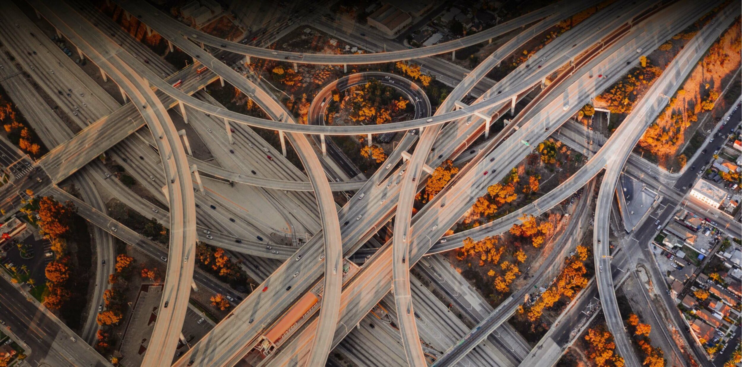 Birdseye view of lots of roads