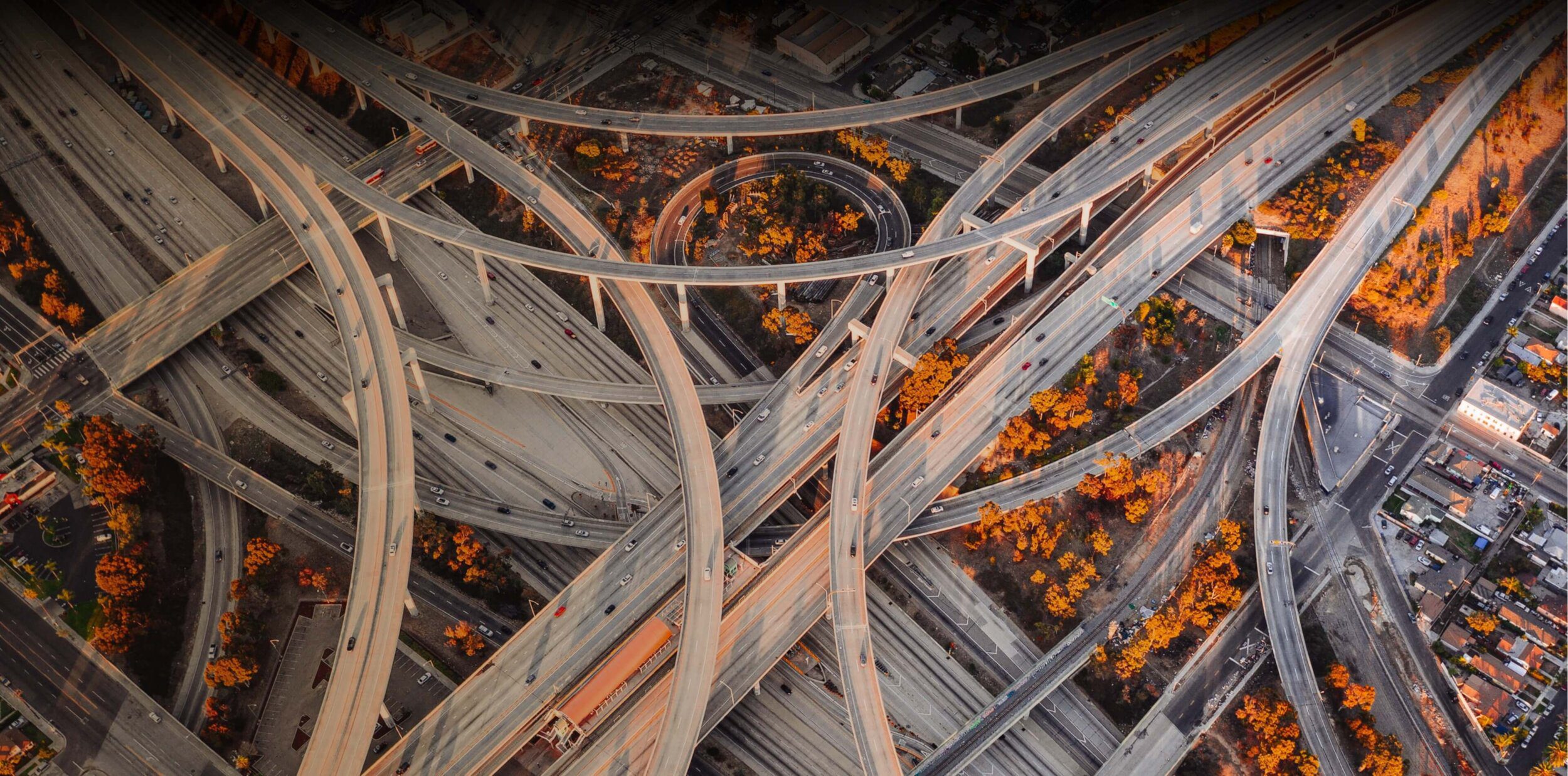 Birdseye view of lots of roads