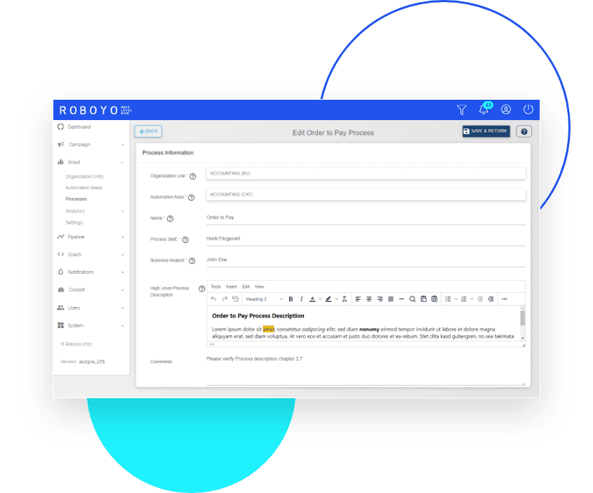 roboyo converge scout - input