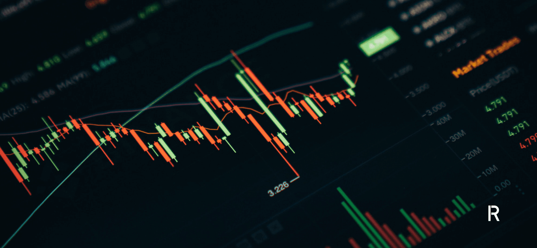 Finance graph close up