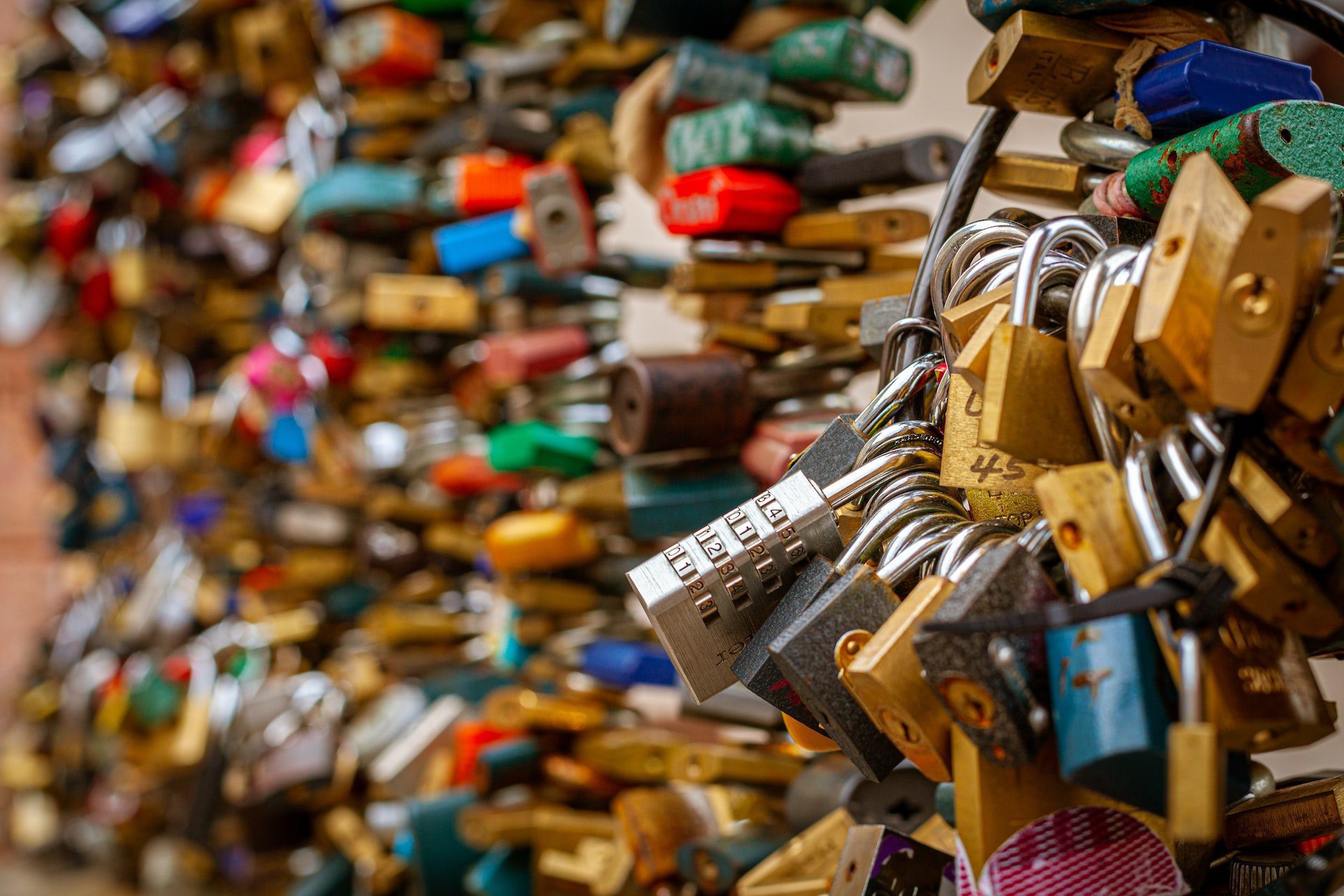 Padlocks on a gate