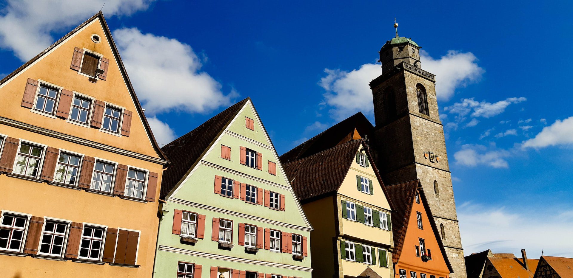 rows of german multicoloured houses